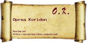 Oprea Koridon névjegykártya